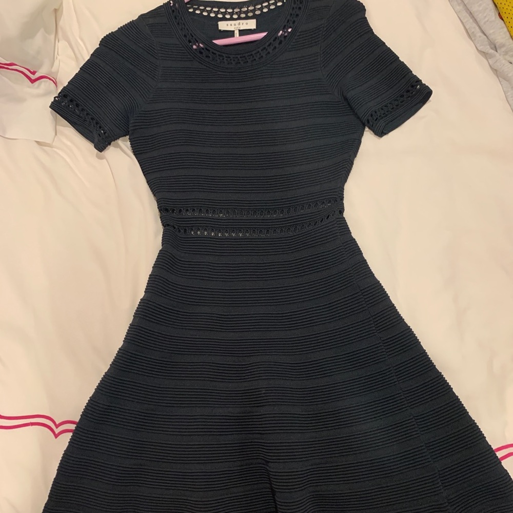 Sandro Army Green jersey dress